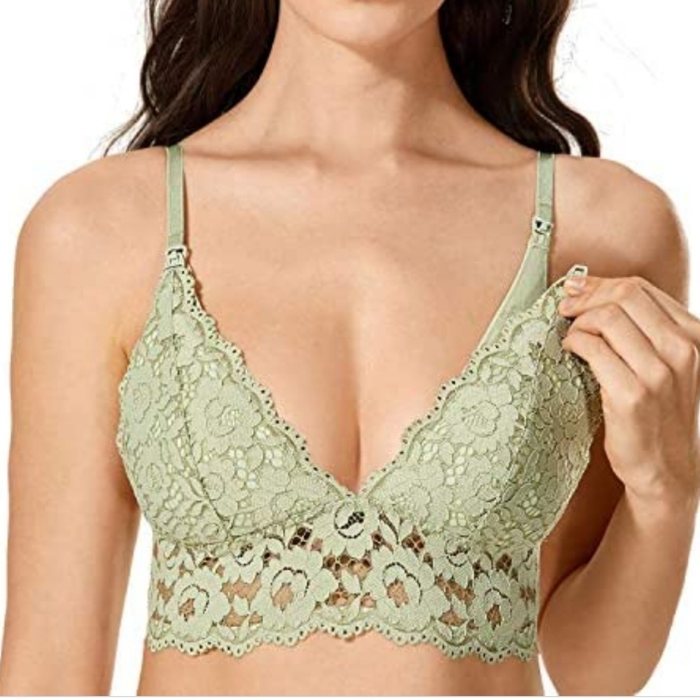 Momanda Avocado Green Nursing Bralette